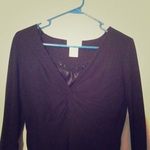 Black Formal 2-Layer Long Sleeve Blouse