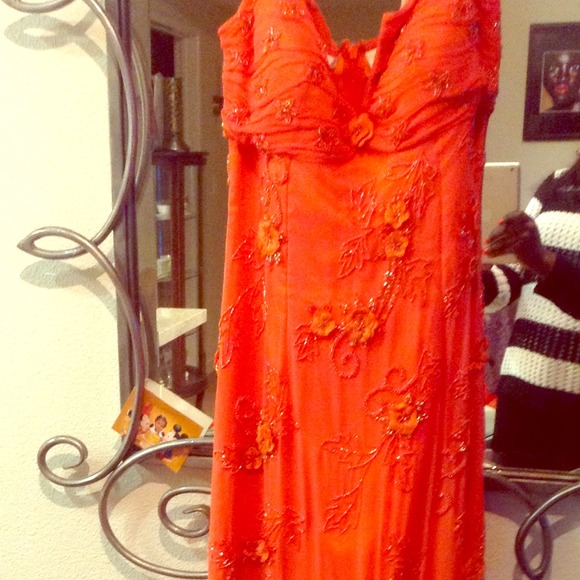 Burnt Orange Prom Dress