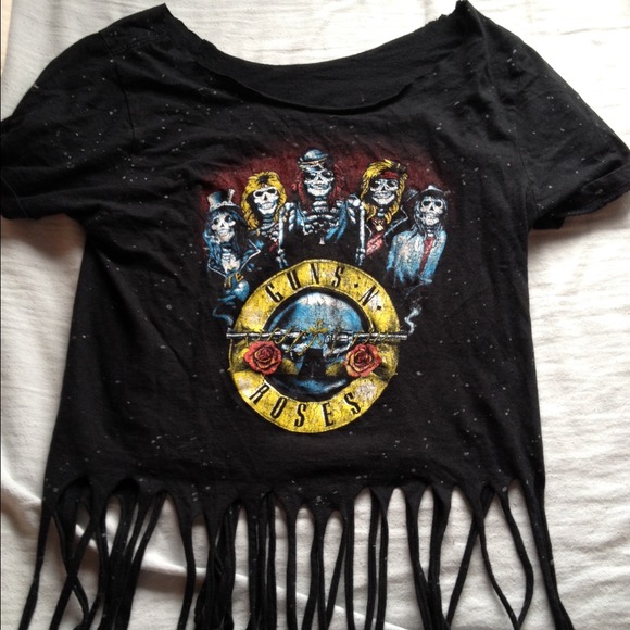 Reconstructed UO Guns & Roses crop top