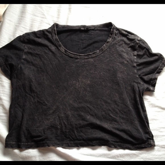 Truly Madly Deeply Black Burnout crop top