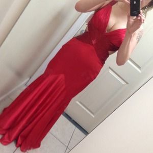 Red formal dress