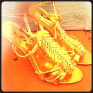 Gold wild rose stilettos