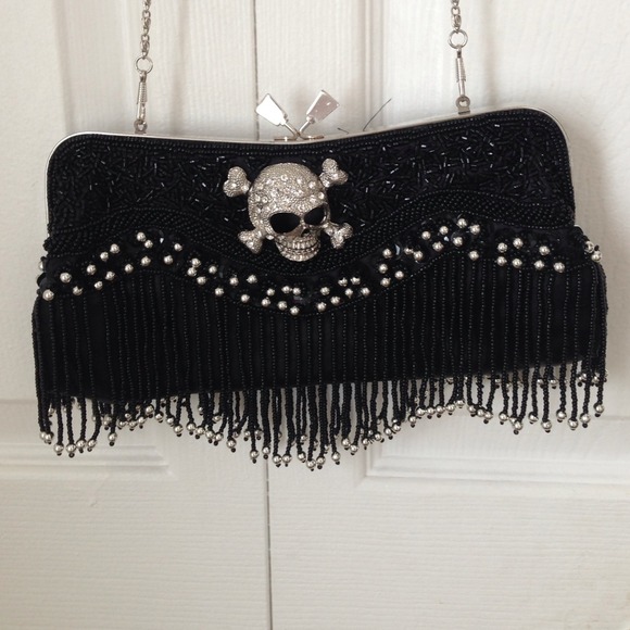 Clutches & Wallets - BLACK SKULL CLUTCH