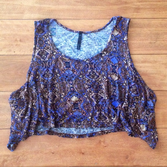 Tops - Oversized Loose Flowy Boho Hippie Crop Tank Top