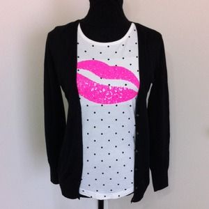 Black V-neck cardigan