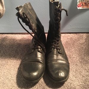 Black combat boots