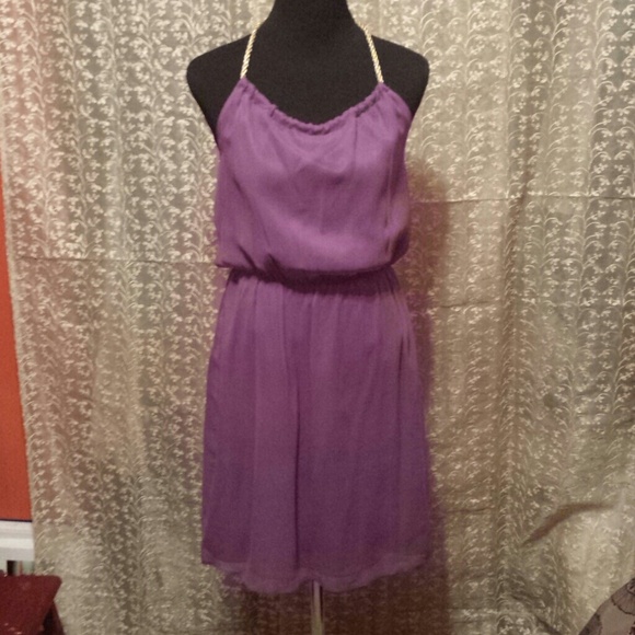 Silk flowy halter dress