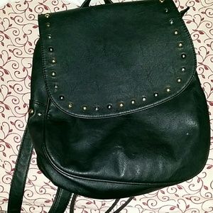 Faux leather backpack