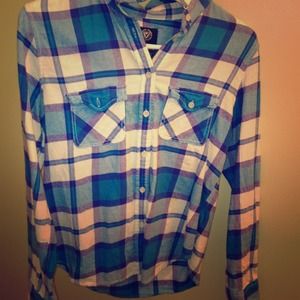 Plaid american eagle button up