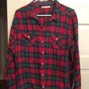 Old Navy size XXL green and red flannel