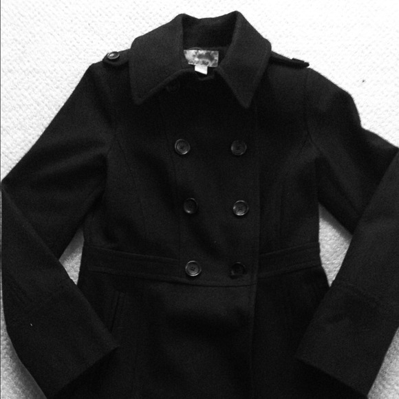 Michael Kors Black wool pea coat