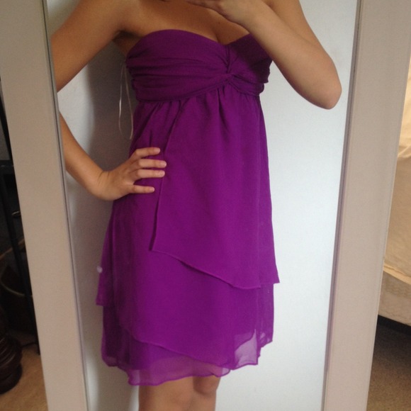 Strapless Purple Flow Dress - Picture 2 of 3