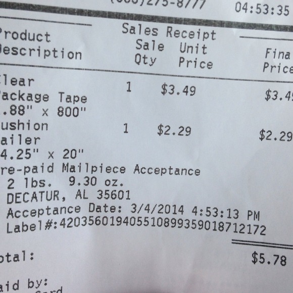Proof of shipping!