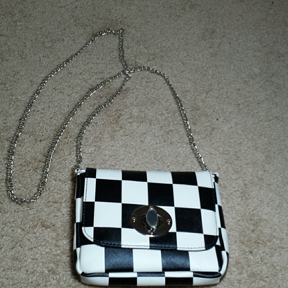 Black and White Checkered Purse