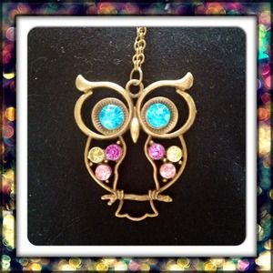 Adorable Crystal Owl Necklace