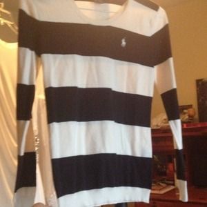 Ralph Lauren polo white and navy striped sweater
