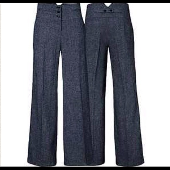 High waisted wide leg dress pants gray
