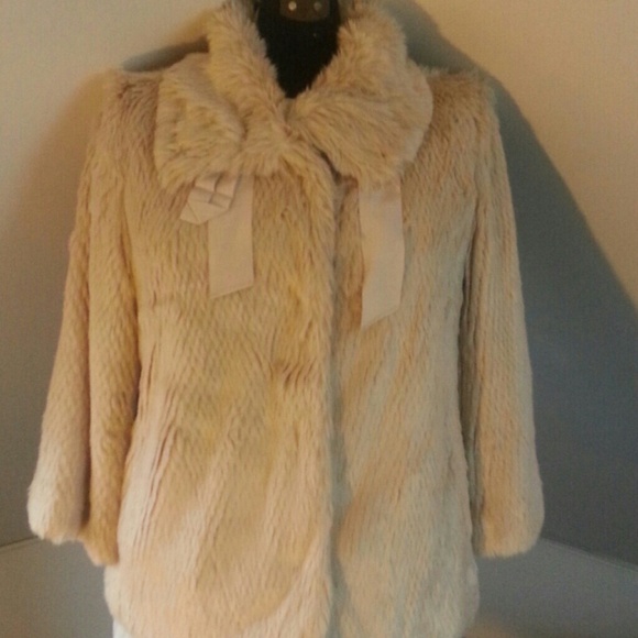 Tahari Faux Fur Jacket Coat