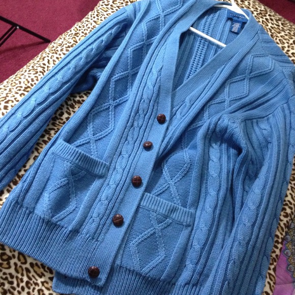 Blue Oversized Cardigan