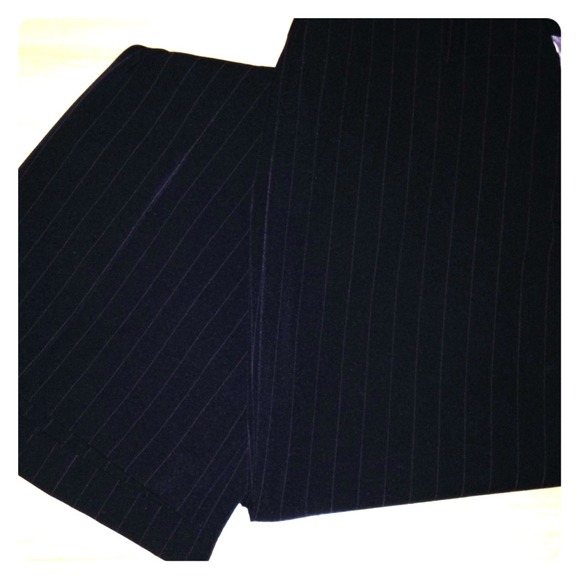 Black pinstripe pants