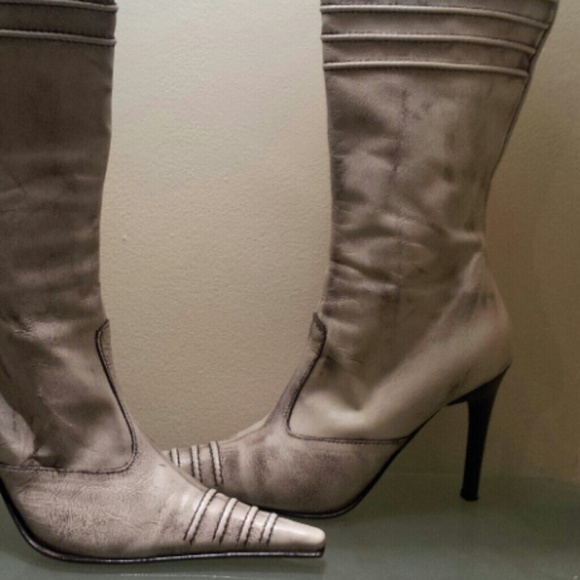 Cream and Brown boot