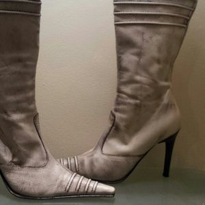 Cream and Brown boot