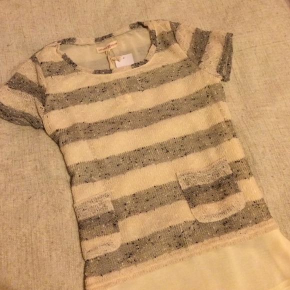 Striped short sleeve top. - Picture 1 of 1