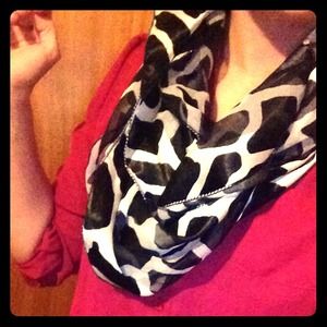 Black and white silk scarf