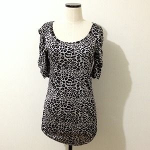 Silver & Black cheetah inspired form fitting dress