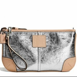 COACH, F50169 Large silver wristlet NWT