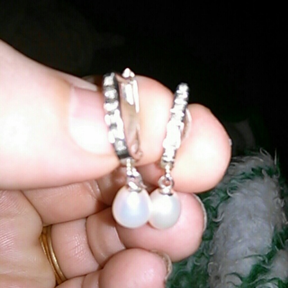 14k white gold dangle vintage earrings