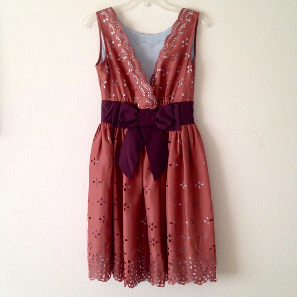 Dresses & Skirts - Silk Dress with Floral Stencil Pattern size 4