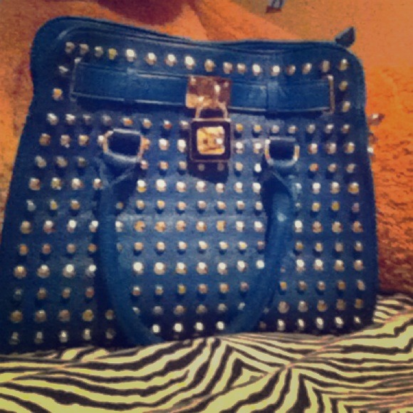 Studded teal purse