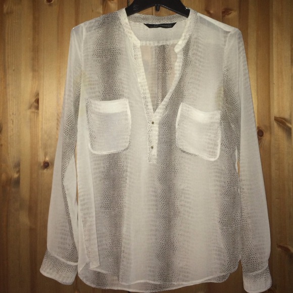 Lovely sheer print Zara blouse