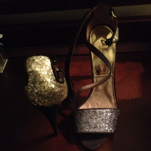 Zara Double Strap Glitter Sandals