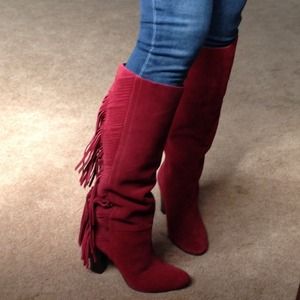 Red fringe boots by Diane Von Furstenberg, 8.5 NEW