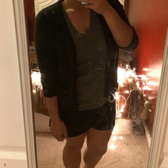 Simple Black Button Up Cardigan