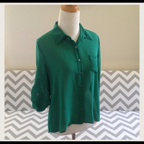 Green button down