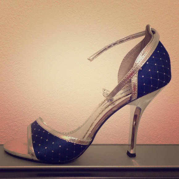 Navy blue and silver gorgeous sandles