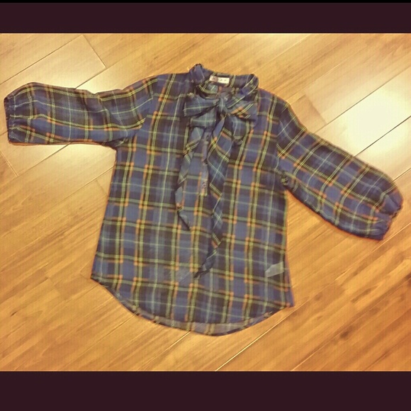 Chiffon Plaid Blouse
