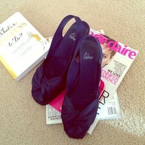 CASTAÑER🇪🇸Blue Satin Canvas Espadrille Wedges