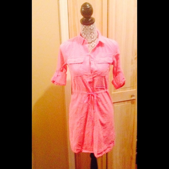Neon Pink J.Crew Shirt Dress!