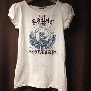 Her royal couture capped-sleeve tee
