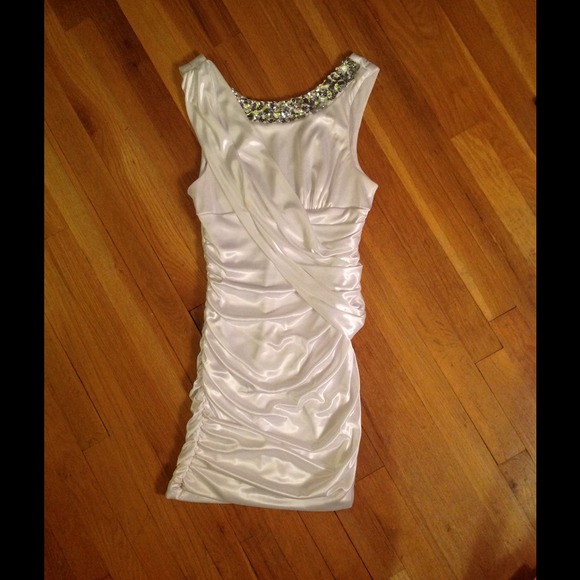 White Jeweled Formal Dress