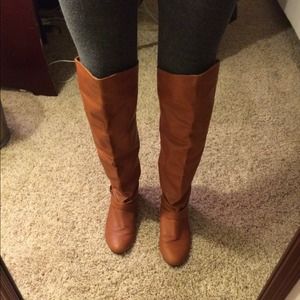 Chinese laundry cognac over the knee boots.