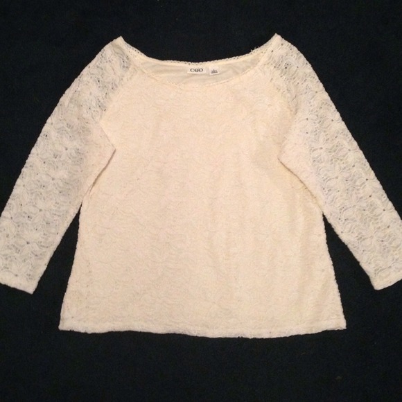 Off White Lace Blouse with Lining