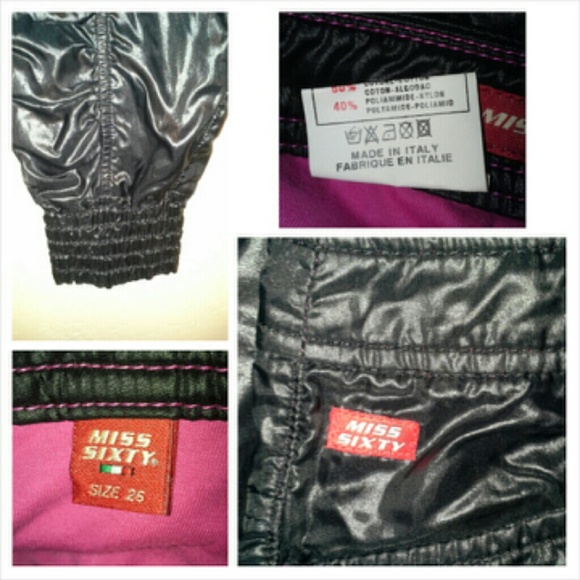 Miss Sixty Black bomber style Capri pants 26 - Picture 3 of 4