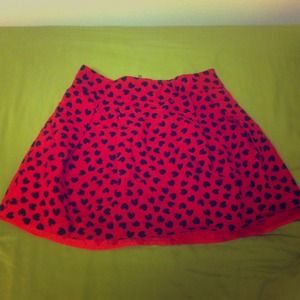 Cute pink skirt with black hearts