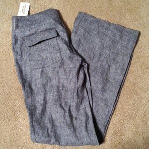Charcoal wide legged linen pants