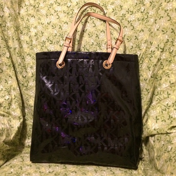 MICHAEL KORS SIGNATURE BLACK MIRROR METAL METALLIC